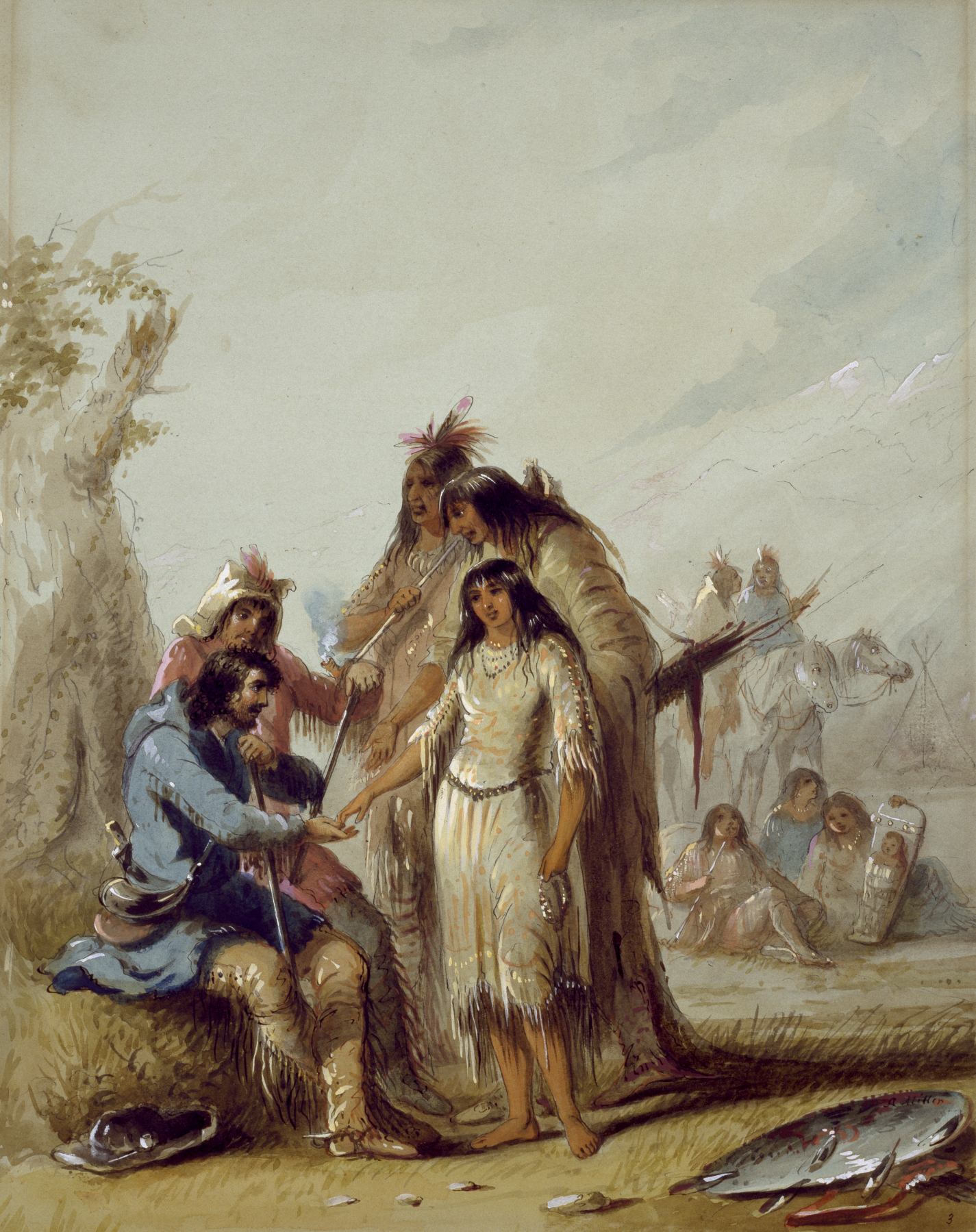 The Trapper's Bride by  Alfred Jacob Miller, 1859